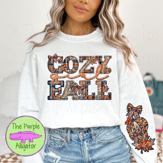 Cozy Girl Fall Faux Embroidery w Sleeve Design (d2f PHDC)