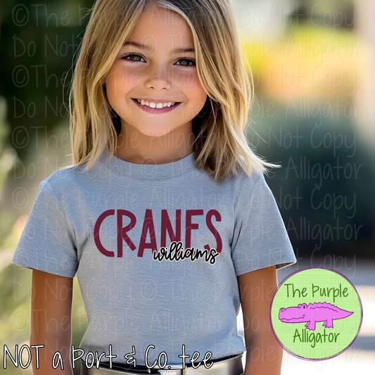 Williams Cranes Mascot Spotlight – Custom School Spirit Wear Mascot Apparel 0726 TPA