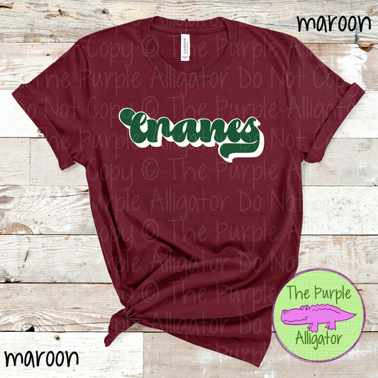 Cranes Throwback – Custom School & Mascot Spirit Wear Apparel 0826 TPA