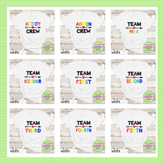 Crayon Varsity Team Grade Level Teacher Shirt, Grade Level Team Apparel, Pre-K Kindergarten First Second Third Fourth Fifth Teacher Shirt 0419 TPA