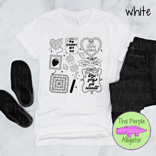 Crochet Girl Era Yarn Addict Apparel Funny Crochet Shirt Craft Lover Apparel Knitting Crochet Gift Maker 0226 FDH