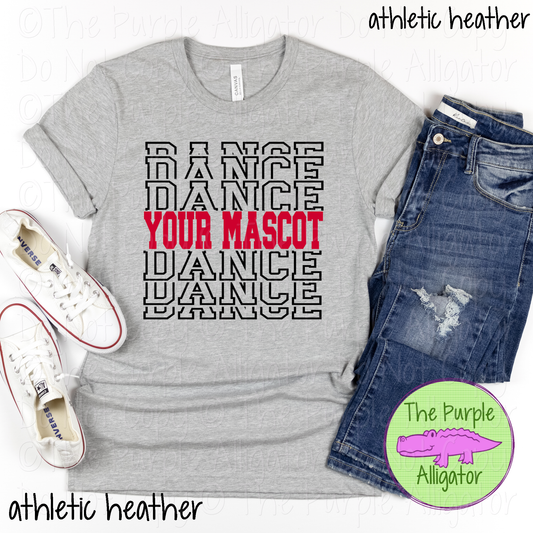 YOUR MASCOT Dance Stack 18 – Custom Dance Team Spirit Wear Mascot Apparel Personalized Dance Squad Apparel 0526 TPA