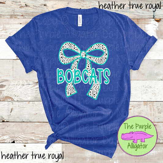 Bobcats Dalmatian Bow - Custom Spirit Wear Mascot Apparel 0726 TPA
