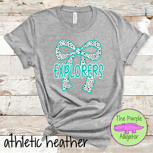 Explorers Dalmatian Bow - Custom Spirit Wear Mascot Apparel 0726 TPA