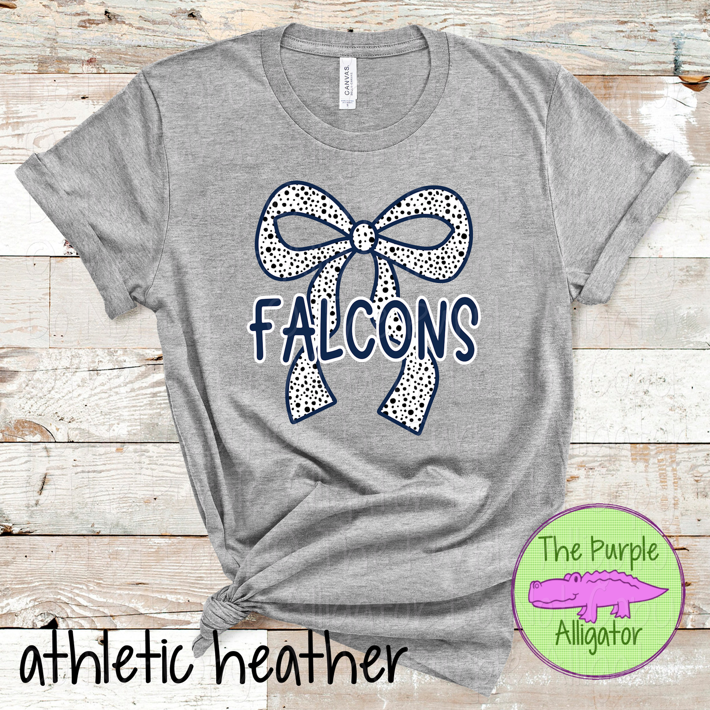 Falcons Dalmatian Bow - Custom Spirit Wear Mascot Apparel 0726 TPA