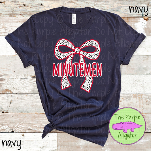Minutemen Dalmatian Bow - Custom Spirit Wear Mascot Apparel 0726 TPA