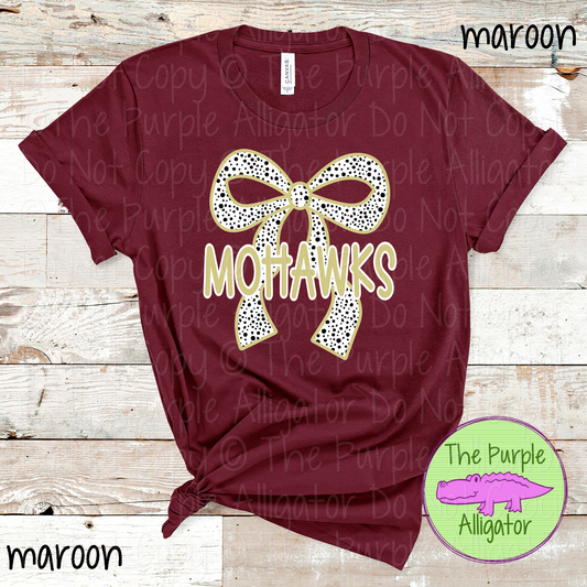 Mohawks Dalmatian Bow - Custom Spirit Wear Mascot Apparel 0726 TPA