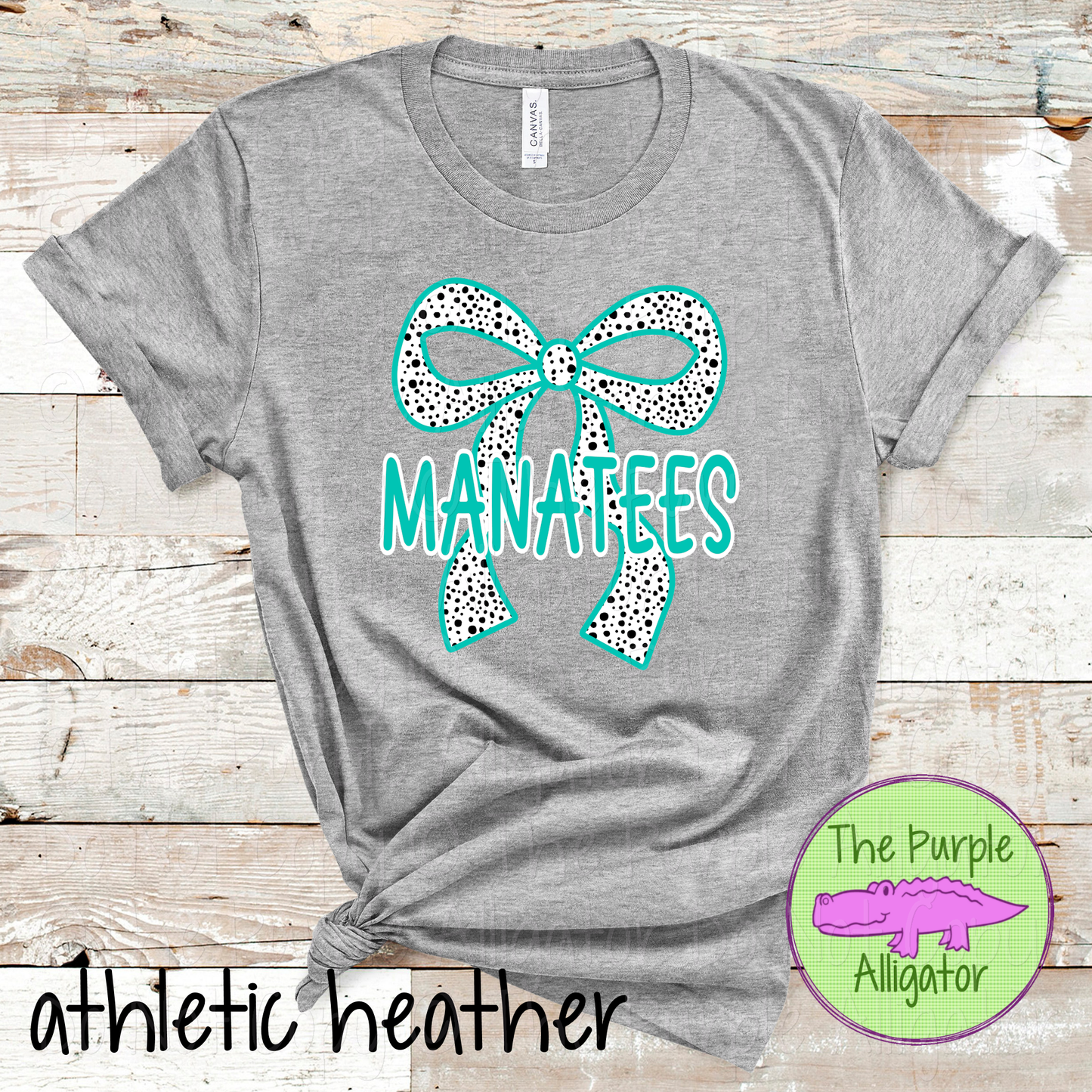 Manatees Dalmatian Bow - Custom Spirit Wear Mascot Apparel 0726 TPA