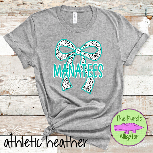 Manatees Dalmatian Bow - Custom Spirit Wear Mascot Apparel 0726 TPA