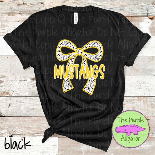Mustangs Dalmatian Bow - Custom Spirit Wear Mascot Apparel 0726 TPA