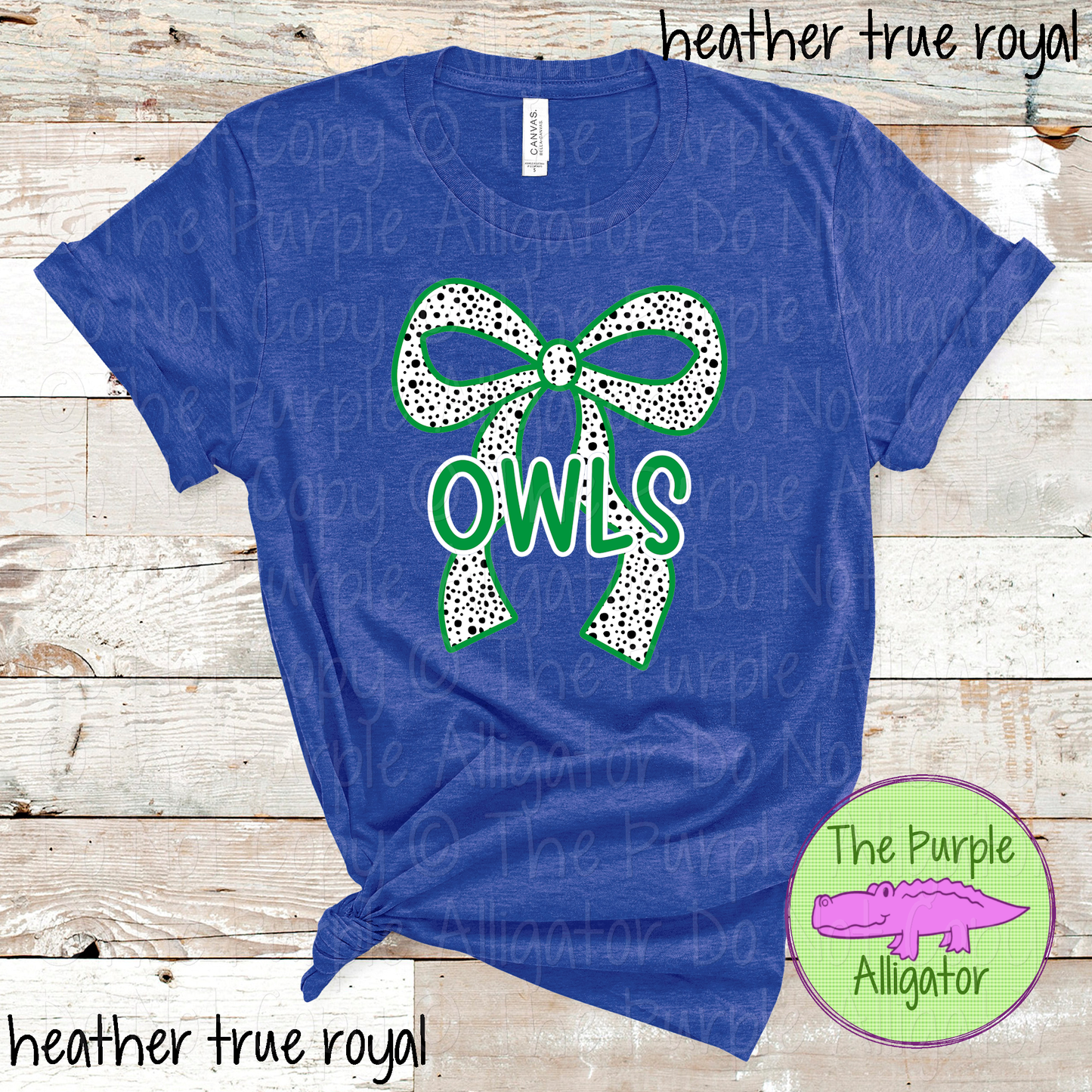 Owls Dalmatian Bow - Custom Spirit Wear Mascot Apparel 0726 TPA