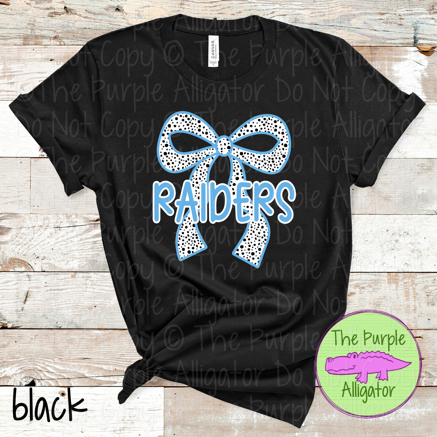 Raiders Dalmatian Bow - Custom Spirit Wear Mascot Apparel 0726 TPA