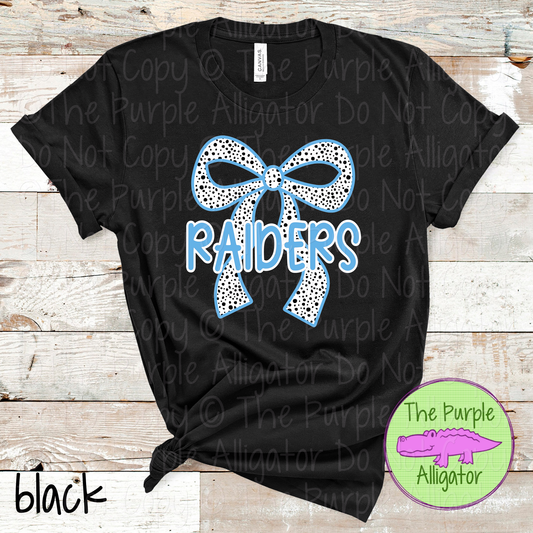 Raiders Dalmatian Bow - Custom Spirit Wear Mascot Apparel 0726 TPA