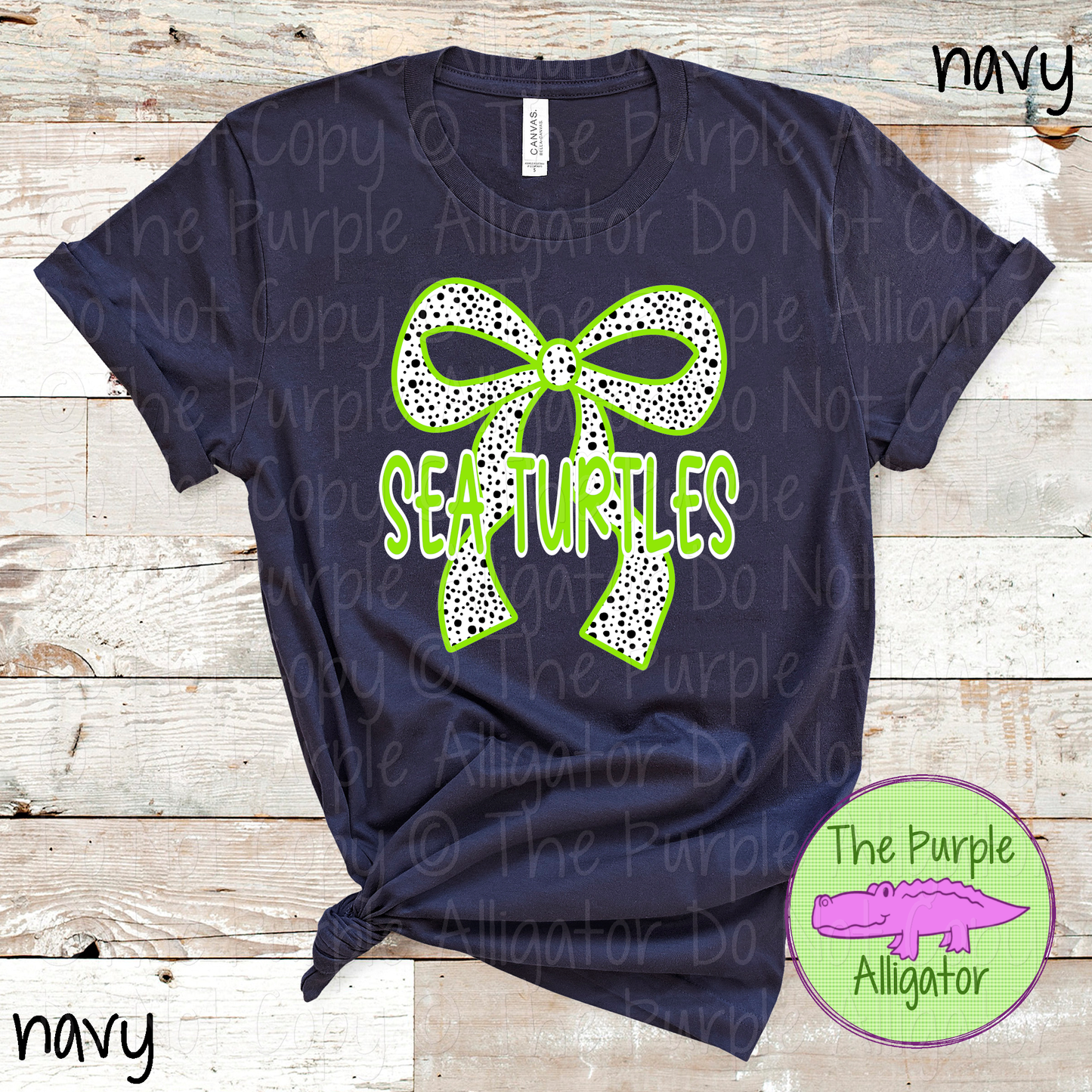 Sea Turtles Dalmatian Bow - Custom Spirit Wear Mascot Apparel 0726 TPA