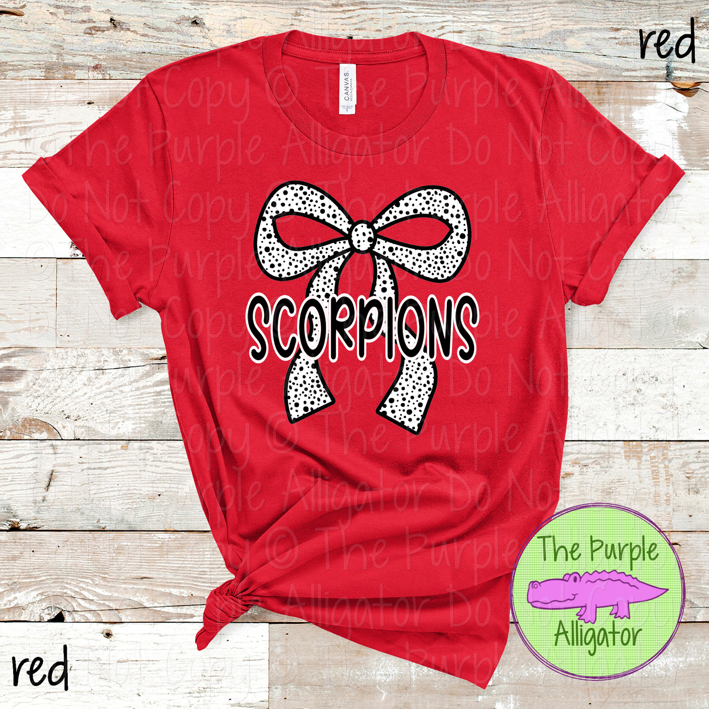 Scorpions Dalmatian Bow - Custom Spirit Wear Mascot Apparel 0726 TPA