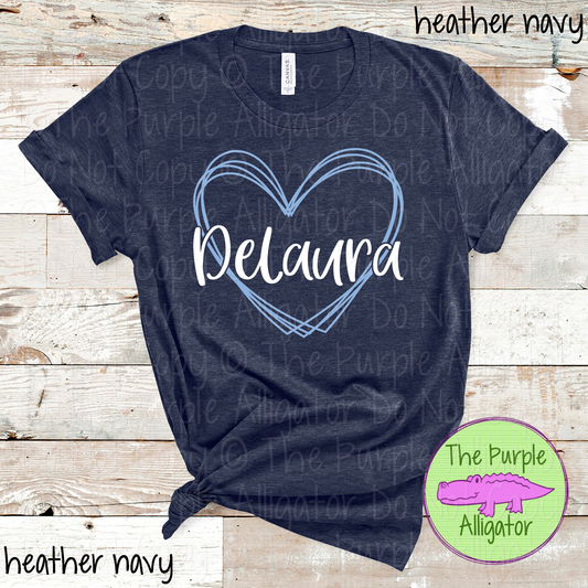 DeLaura Heart Frame | Custom Two-Color School & Mascot Spirit Wear 1026 TPA