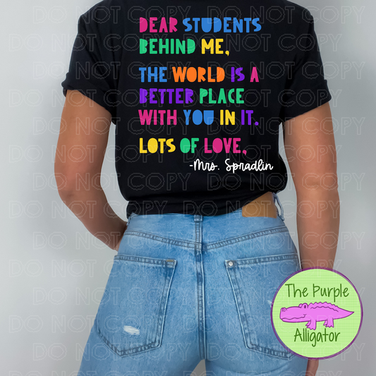 Dear Students Behind Me Bright Rainbow (d2f TPA)