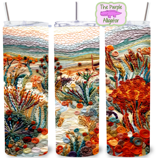 Desert Swirls Embroidery (BT) 20oz Tumbler