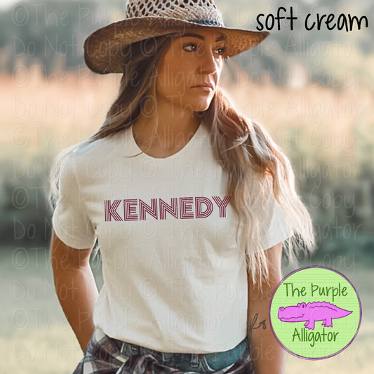 Kennedy Double Take – The Retro Line Series | Retro Linework Spirit Wear - CHOOSE YOUR DESIGN COLOR - 1125 (d2f TPA)