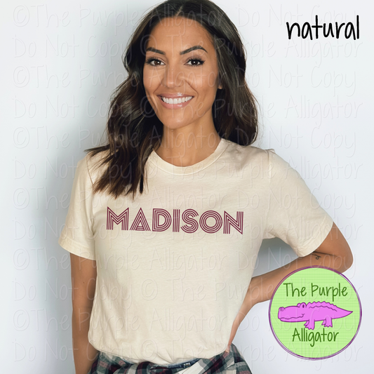 Madison Double Take – The Retro Line Series | Retro Linework Spirit Wear - CHOOSE YOUR DESIGN COLOR - 1125 (d2f TPA)