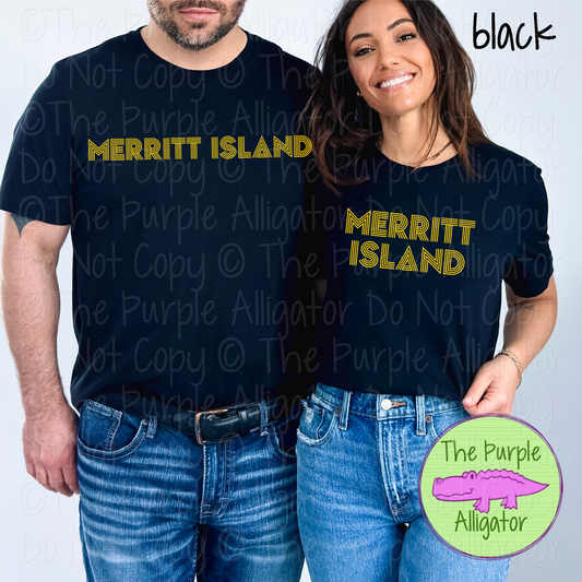 Merritt Island Double Take – The Retro Line Series | Retro Linework Spirit Wear - CHOOSE YOUR DESIGN COLOR - 1125 (d2f TPA)