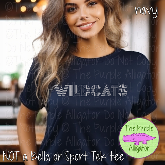 Wildcats Double Take – The Retro Line Series | Retro Linework Spirit Wear - CHOOSE YOUR DESIGN COLOR - 1125 (d2f TPA)