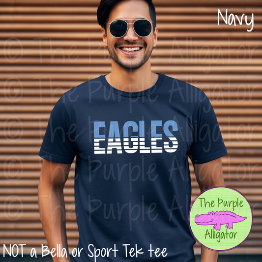Eagles Split Alpha Mascot School Spirit - CHOOSE YOUR DESIGN COLORS (d2f TPA)