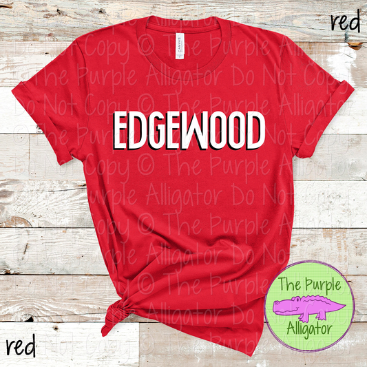 Edgewood NF Two-Tone Offset Spirit Design | Bold Two-Color Offset Text Design | CHOOSE YOUR DESIGN COLORS 0825 (d2f TPA)