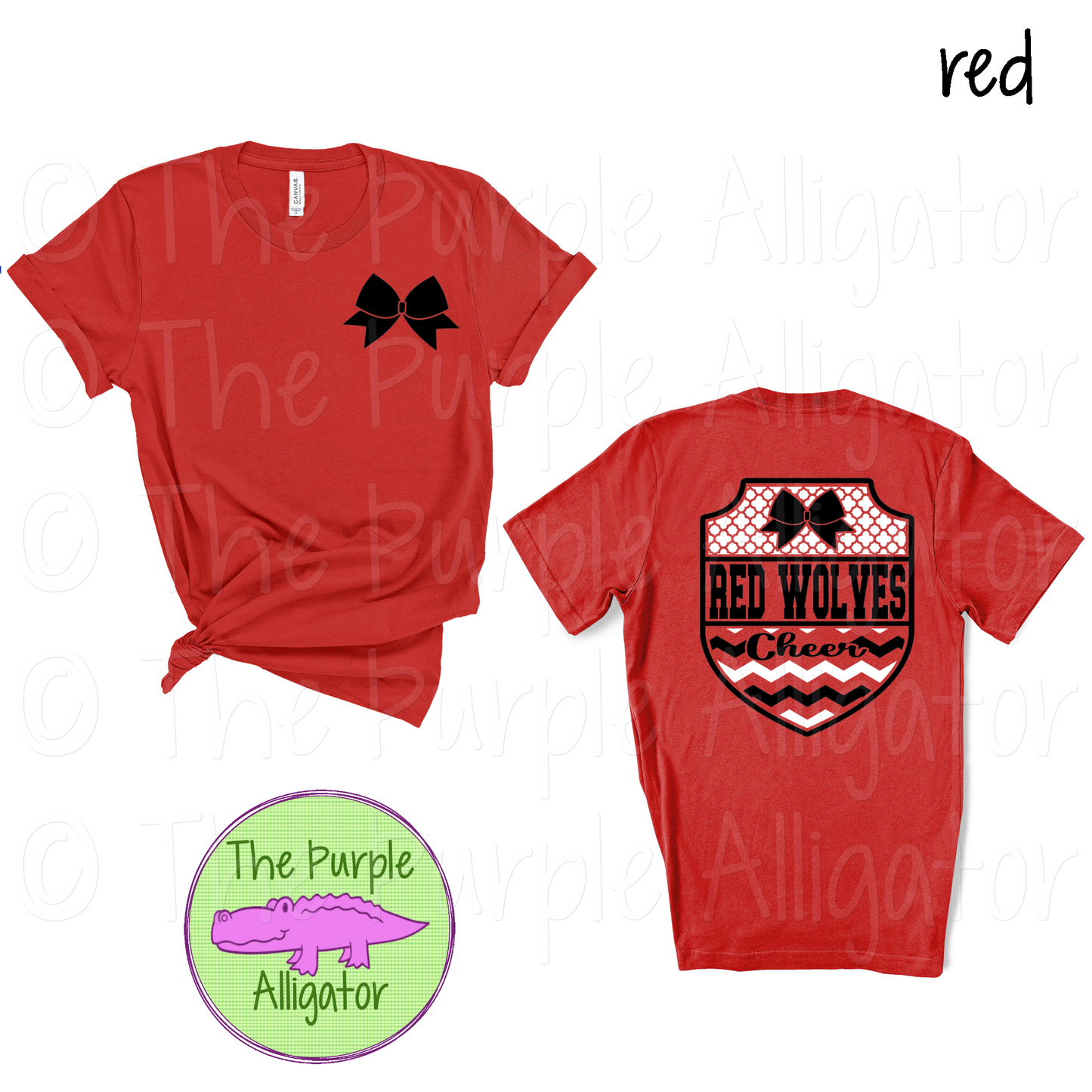 Red Wolves Cheer SC4 Mascot School Spirit - CHOOSE YOUR DESIGN COLORS (d2f TPA)