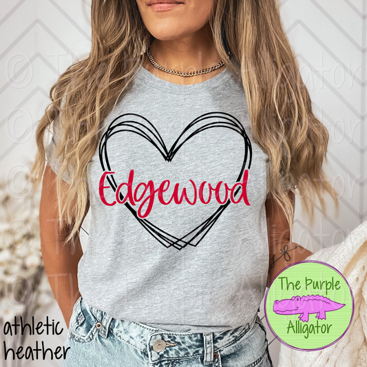 Edgewood Heart Frame School Spirit CHOOSE YOUR DESIGN COLORS (d2f TPA)