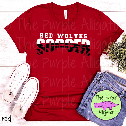 Red Wolves Soccer SC18 Mascot School Spirit - CHOOSE YOUR DESIGN COLORS (d2f TPA)