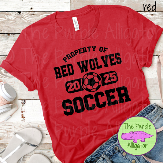 Red Wolves Soccer SC44 Mascot School Spirit - CHOOSE YOUR DESIGN COLOR (d2f TPA)