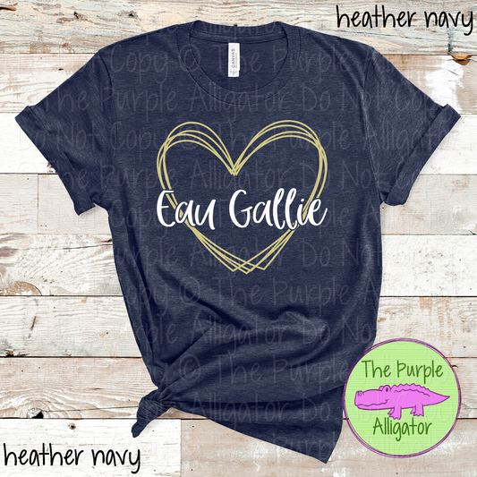 Eau Gallie Heart Frame | Custom Two-Color School & Mascot Spirit Wear 1026 TPA