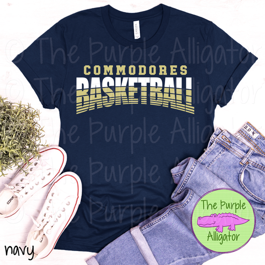 Commodores Basketball SC40 Mascot School Spirit - CHOOSE YOUR DESIGN COLORS (d2f TPA)