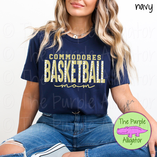 Commodores Basketball Mom SC47 Mascot School Spirit - CHOOSE YOUR DESIGN COLORS (d2f TPA)