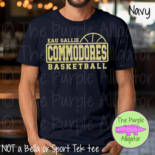 Eau Gallie Commodores Basketball SC9 Mascot School Spirit - CHOOSE YOUR DESIGN COLOR (d2f TPA)