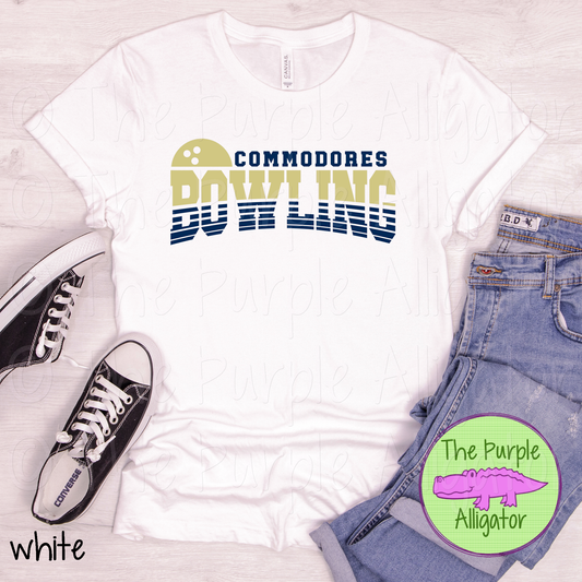 Commodores Bowling SC4 Mascot School Spirit - CHOOSE YOUR DESIGN COLORS (d2f TPA)