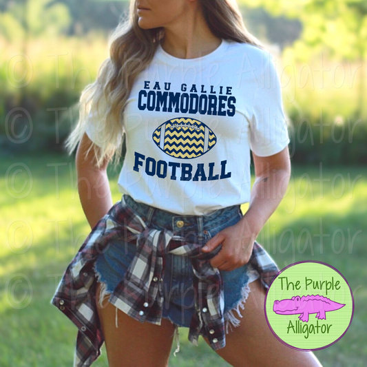 Eau Gallie Commodores Football SC4 Mascot School Spirit - CHOOSE YOUR DESIGN COLORS (d2f TPA)