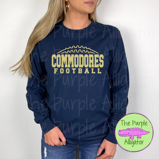 Commodores Football SC8 Mascot School Spirit - CHOOSE YOUR DESIGN COLOR (d2f TPA)