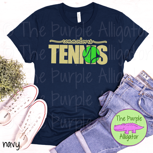 Commodores Tennis SC3 Mascot School Spirit - CHOOSE YOUR DESIGN COLOR (d2f TPA)