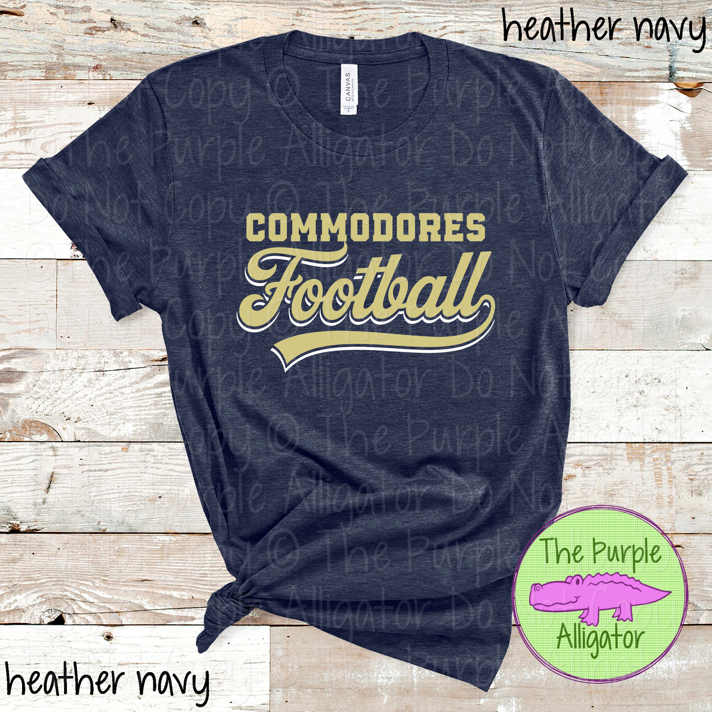 Commodores Football 8 – Classic Script Two-Color Football Team Spirit Wear Apparel 0226 SM