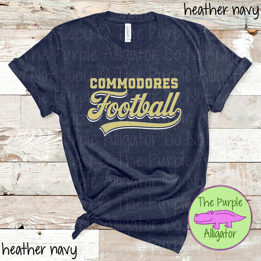 Commodores Football 8 – Classic Script Two-Color Football Team Spirit Wear Apparel 0226 SM