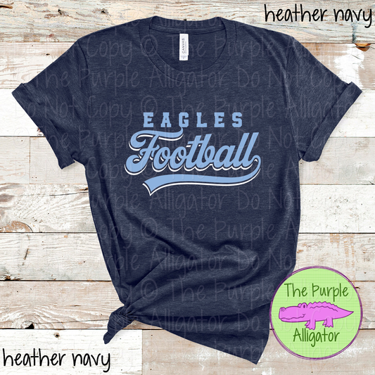 Eagles Football 8 – Classic Script Two-Color Football Team Spirit Wear Apparel 0226 SM