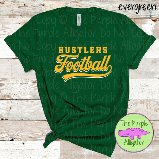 Hustlers Football 8 – Classic Script Two-Color Football Team Spirit Wear Apparel 0226 SM