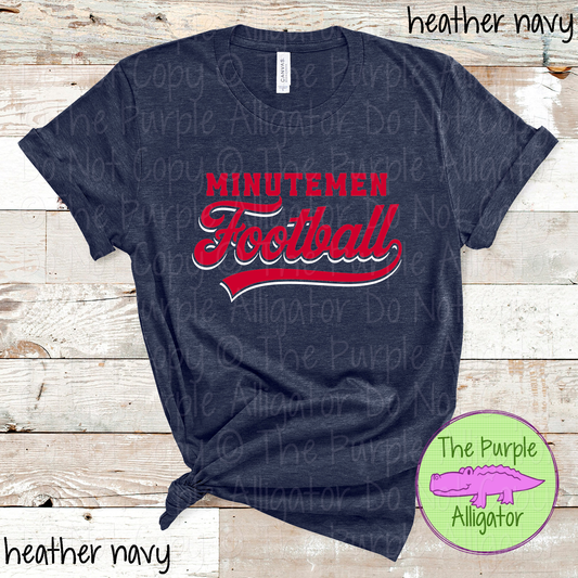 Minutemen Football 8 – Classic Script Two-Color Football Team Spirit Wear Apparel 0226 SM