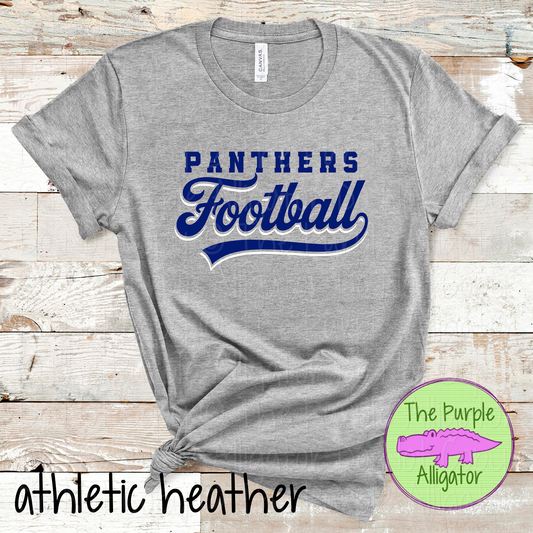 Panthers Football 8 – Classic Script Two-Color Football Team Spirit Wear Apparel 0226 SM