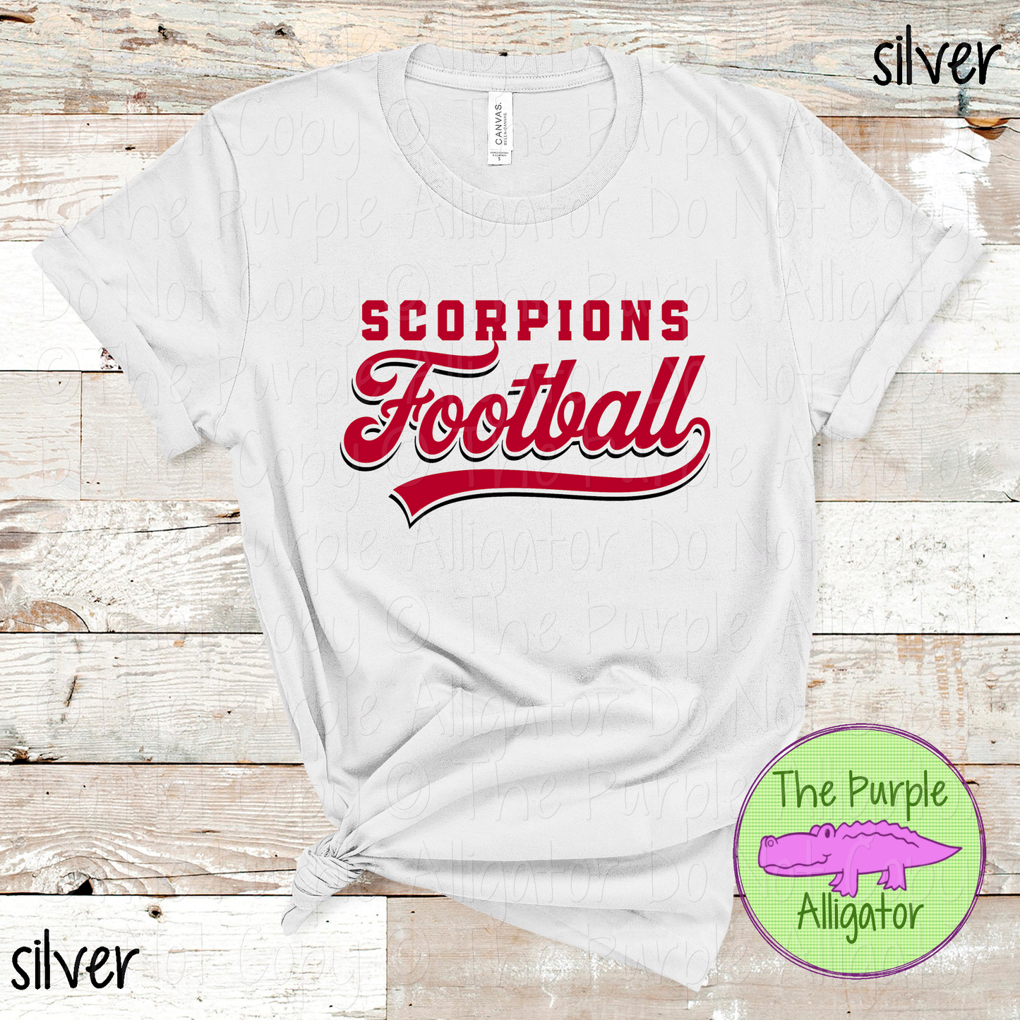 Scorpions Football 8 – Classic Script Two-Color Football Team Spirit Wear Apparel 0226 SM