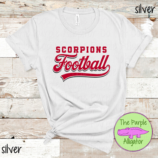 Scorpions Football 8 – Classic Script Two-Color Football Team Spirit Wear Apparel 0226 SM