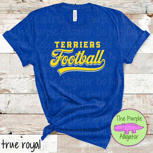 Terriers Football 8 – Classic Script Two-Color Football Team Spirit Wear Apparel 0226 SM