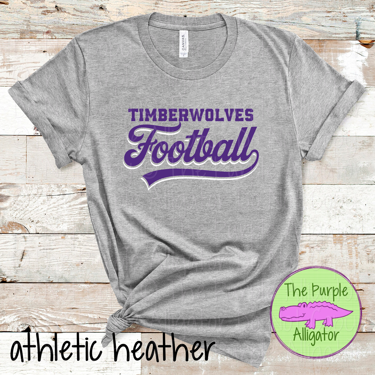 Timberwolves Football 8 – Classic Script Two-Color Football Team Spirit Wear Apparel 0226 SM